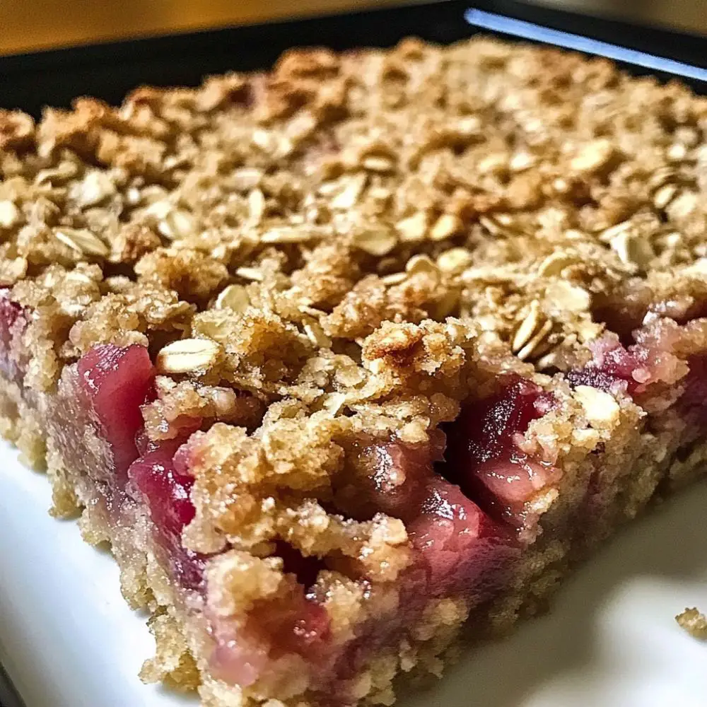 5-Ingredient Rhubarb Crumble Breakfast Bars